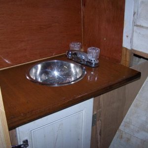 part of the original boat used for the sink counter