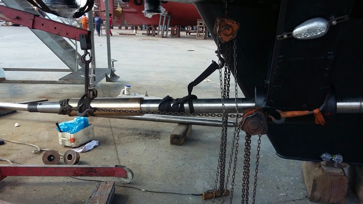 shafts resurfaced bearing, new teflon cutless bearings