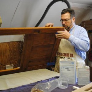 Mike working on the hatch