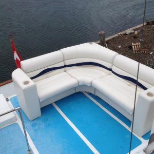 Pontoon seats installed where the tender sat to bring more people