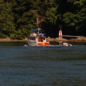 Making the Turn at the Whiterock Passage Range Marker.