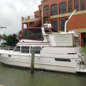 our new boat when we Found her in Freeport Texas