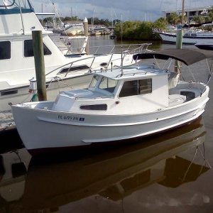 Portside shot of Sherpa resting in her temporary berth after her refit at Progressive Marine Service, St. Petersburg, FL.