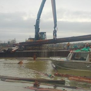 Watching logs being loaded with MV Nitro North arm Fraser River.