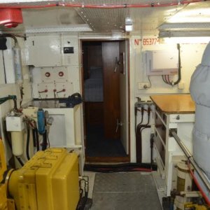 Engine room full height stand up, this shot is looking aft when we brought her in 2013, since then we have upgraded some systems.