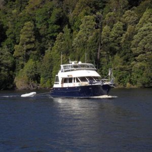 Heading up the Gordon River on the West Coast of Tasmania