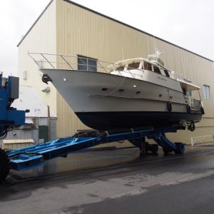 Eagle 53 haulout forward quarter view