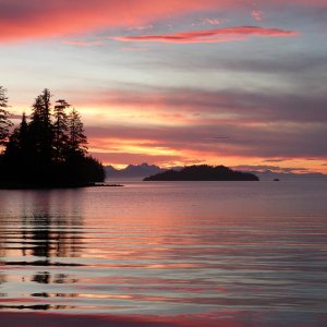 Sunset Tebenkoff Bay looking at Chatham Strait