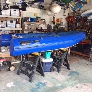 Repainted dinghy - polymarine flexithene - midnight blue