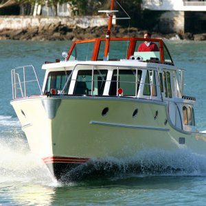 This cruiser can hit 16kts if you don't mind paying for the fuel for its Cummins QSB 5.9 380 HO thirst