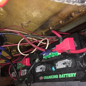 cranking batts connected to alternator and inverter