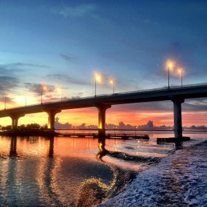 Jensen Beach Causeway Bridge at sunrise