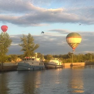 Balloons over the boat