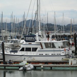 Side view on a foggy Sausalito day