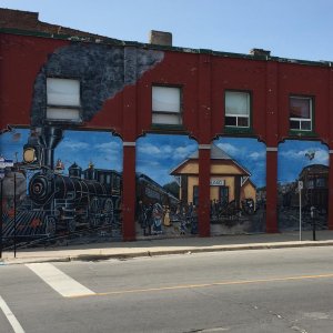 Murals, here in Midland, very popular in small Canadian ports.