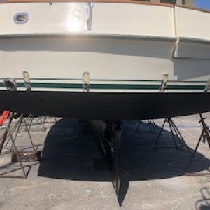 Transom buffed and polished