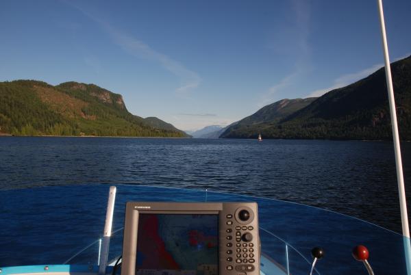 Cruising up Lewis Channel.