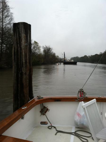 Moored for the night up a little canal