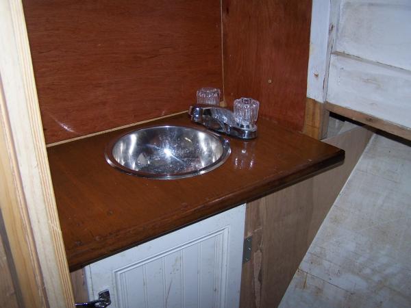 part of the original boat used for the sink counter