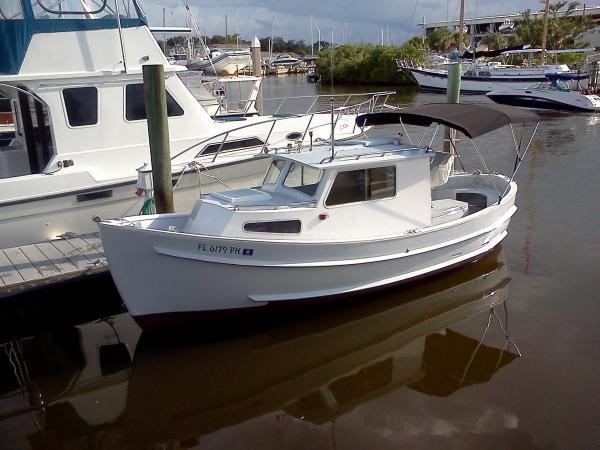Portside shot of Sherpa resting in her temporary berth after her refit at Progressive Marine Service, St. Petersburg, FL.