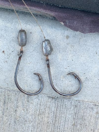 Fish hooks rusting away
