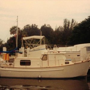 This was one of At Last's final pictures under the care of my parents.  She was sold and replaced with a 44' DeFever named "At Last".  Dad made many u