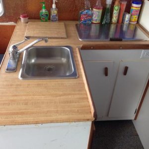 Before. I had already removed upper cabinets when I bought the boat