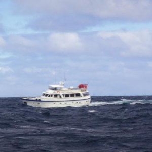 Theresa off South Cape Tasmania.
Southern Ocean smooth as usual.