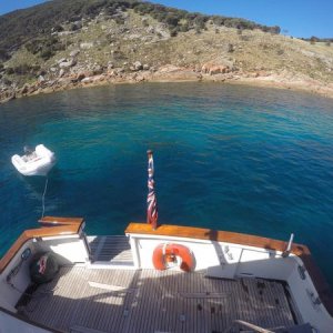 anchored at Deal island Bass Strait Tasmania