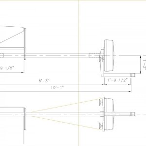 2016 06 09 MastElev The chosen design.  Original bronze maststep.  Homemade fiberglass adapter for step-aluminum mast and aluminum mast to fiberglass 