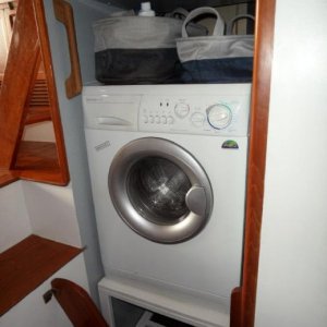 KK42   Washer Dryer combo by stairs