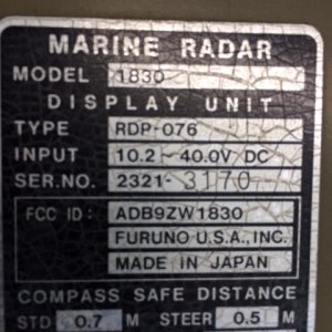 Furuno 1830 Radar 2 Aug 2017