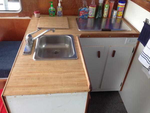 Before. I had already removed upper cabinets when I bought the boat