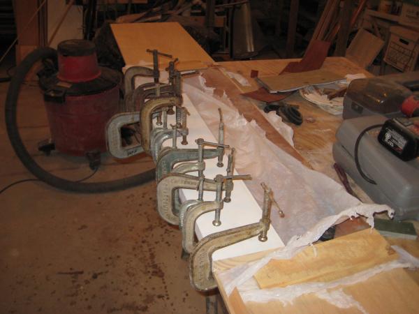 Clamping and gluing.