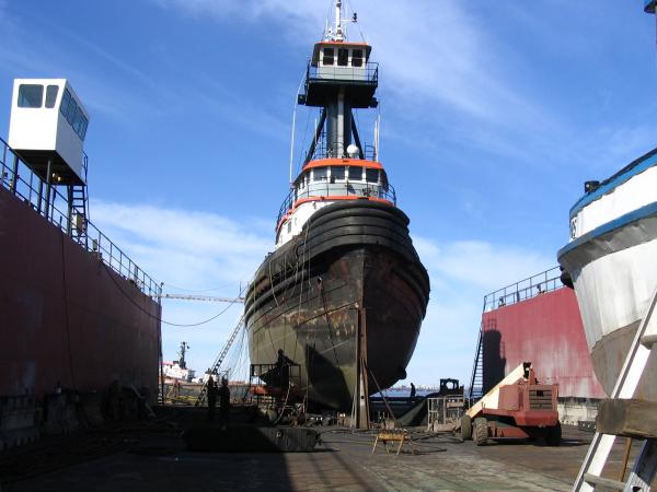 On the hard for hull repairs