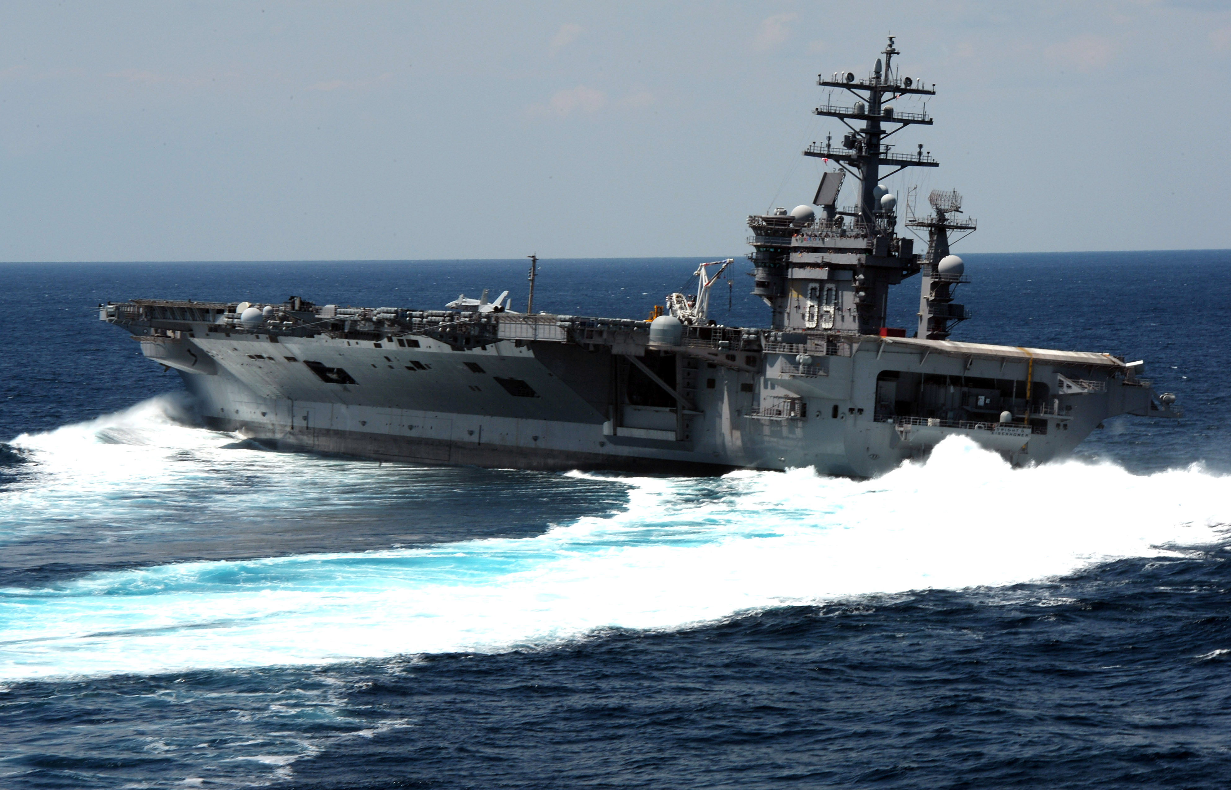 US_Navy_110614-N-XZ912-314_The_Nimitz-class_aircraft_carrier_USS_Dwight_D._Eisenhower_(CVN_69)_conducts_rudder_turns_during_sea_trials.jpg